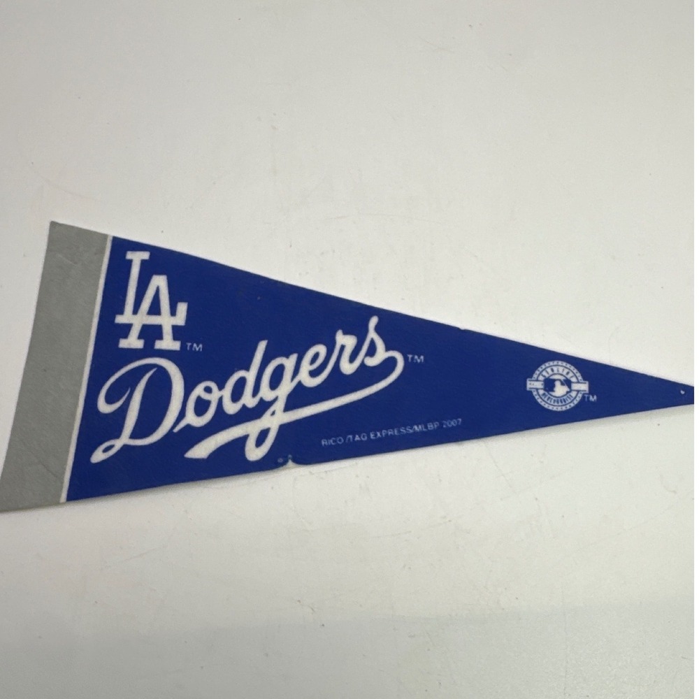 Los Angeles Dodgers Mini Pennant 2007 Rico Tag Express MLB Blue Felt 9 Inch